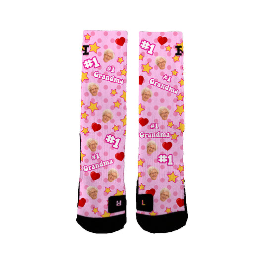 #1 Grandma Customizable Socks